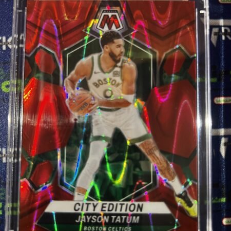 2023-24 Panini Mosaic - Jayson Tatum /299 Red Seismic Prizm #284 Celtics NBA