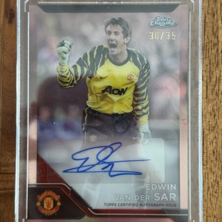 Edwin Van Der Sar 2025 Manchester United Topps Chrome Deluxe Rose Gold Auto /35