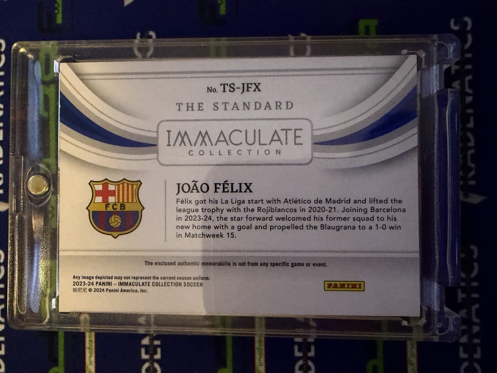 2023-24 Panini Immaculate The Standard /30 Joao Felix Memorabilia Patch Relic