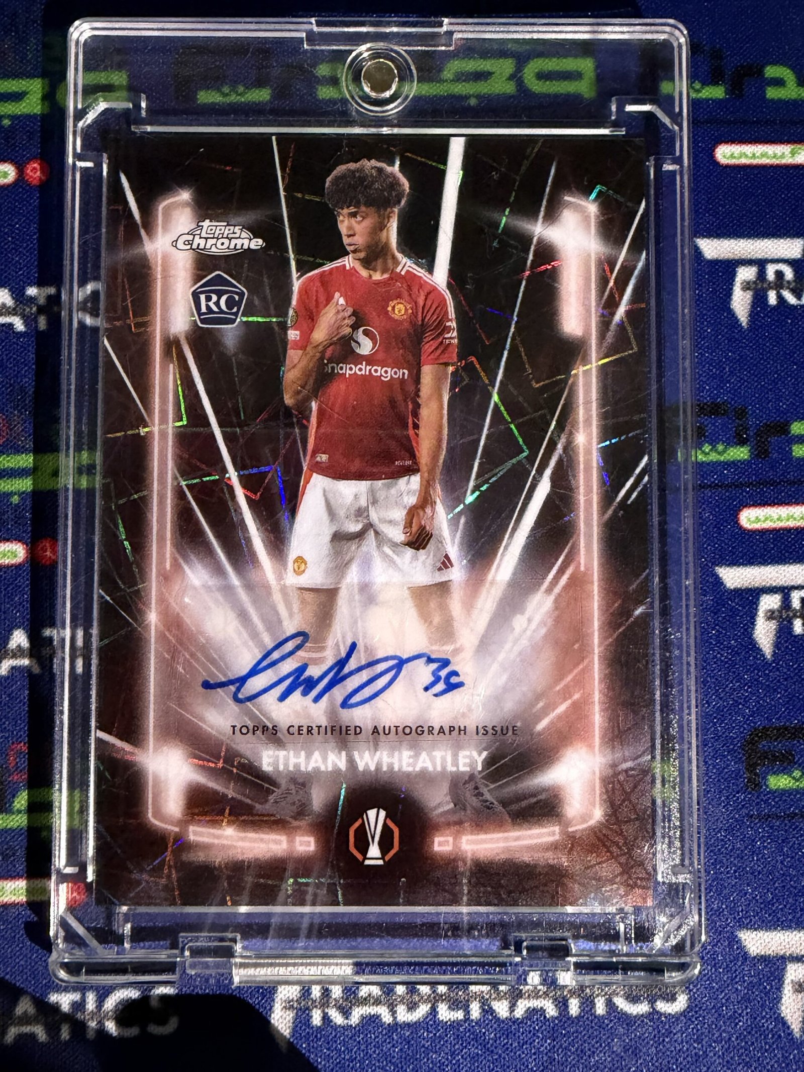 24-25 Topps Chrome UCC Ethan Wheatley Auto RC Rookie Black Lazer Manchester