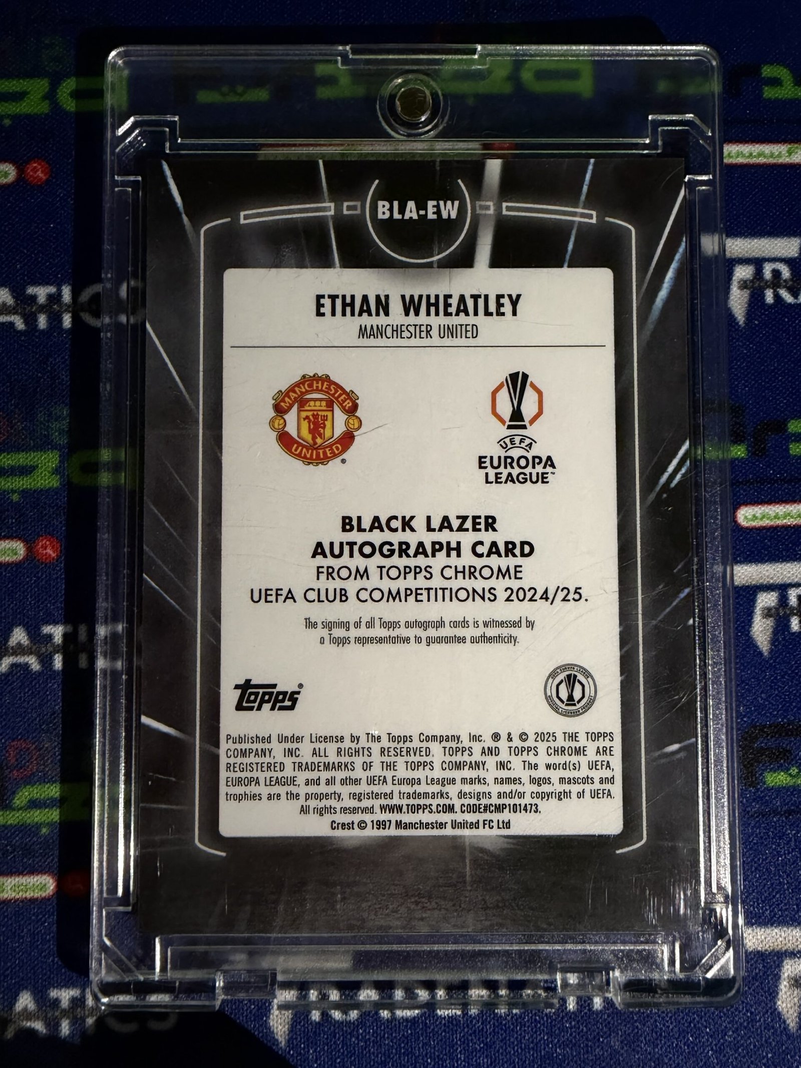 24-25 Topps Chrome UCC Ethan Wheatley Auto RC Rookie Black Lazer Manchester
