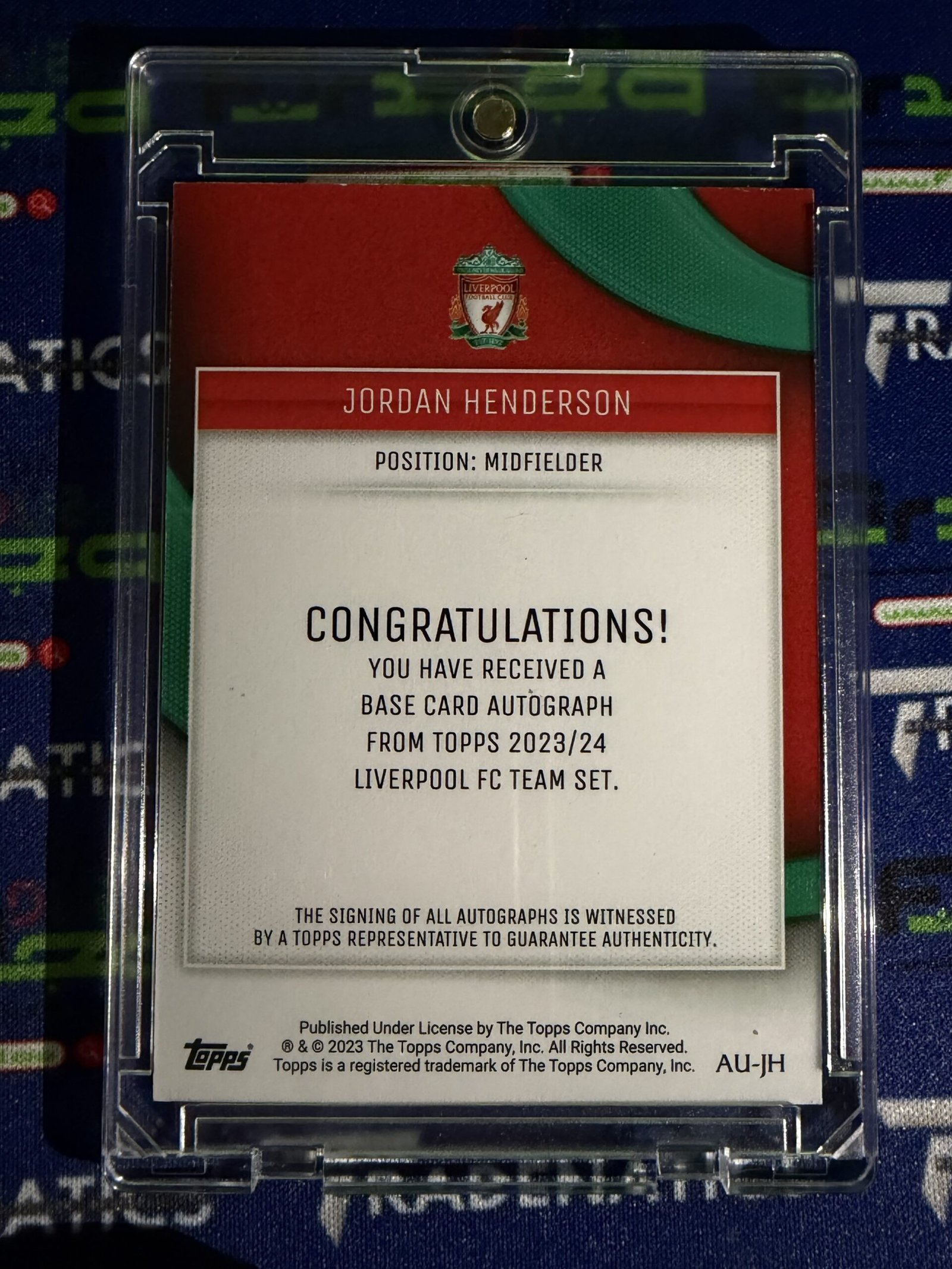 Jordan Henderson Auto /99 Liverpool Fc 2023/24 Topps Team Set