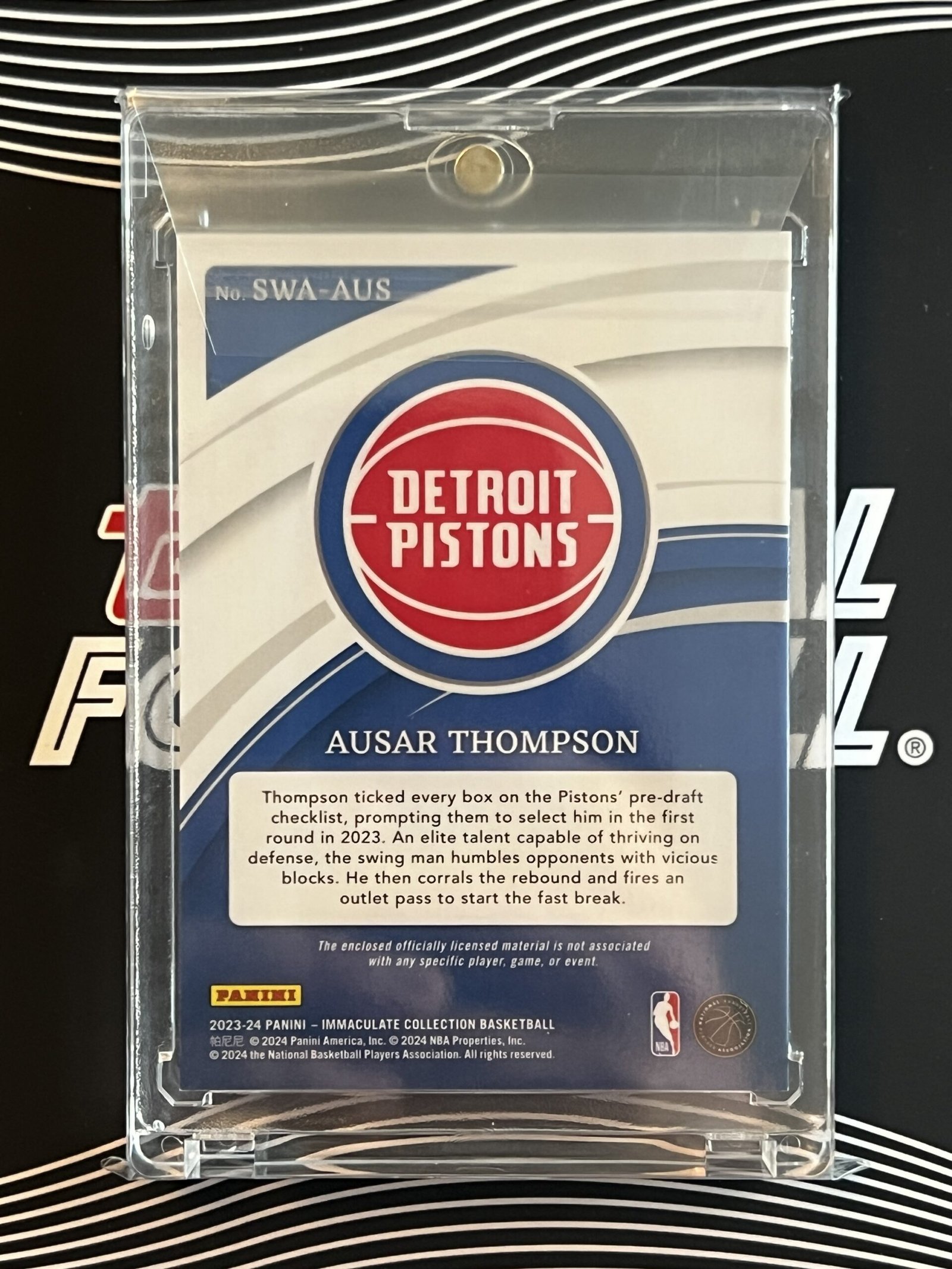 Ausar Thompson 2023-24 Panini Immaculate Collection Gu Patch RC /99 #SWA-AUS
