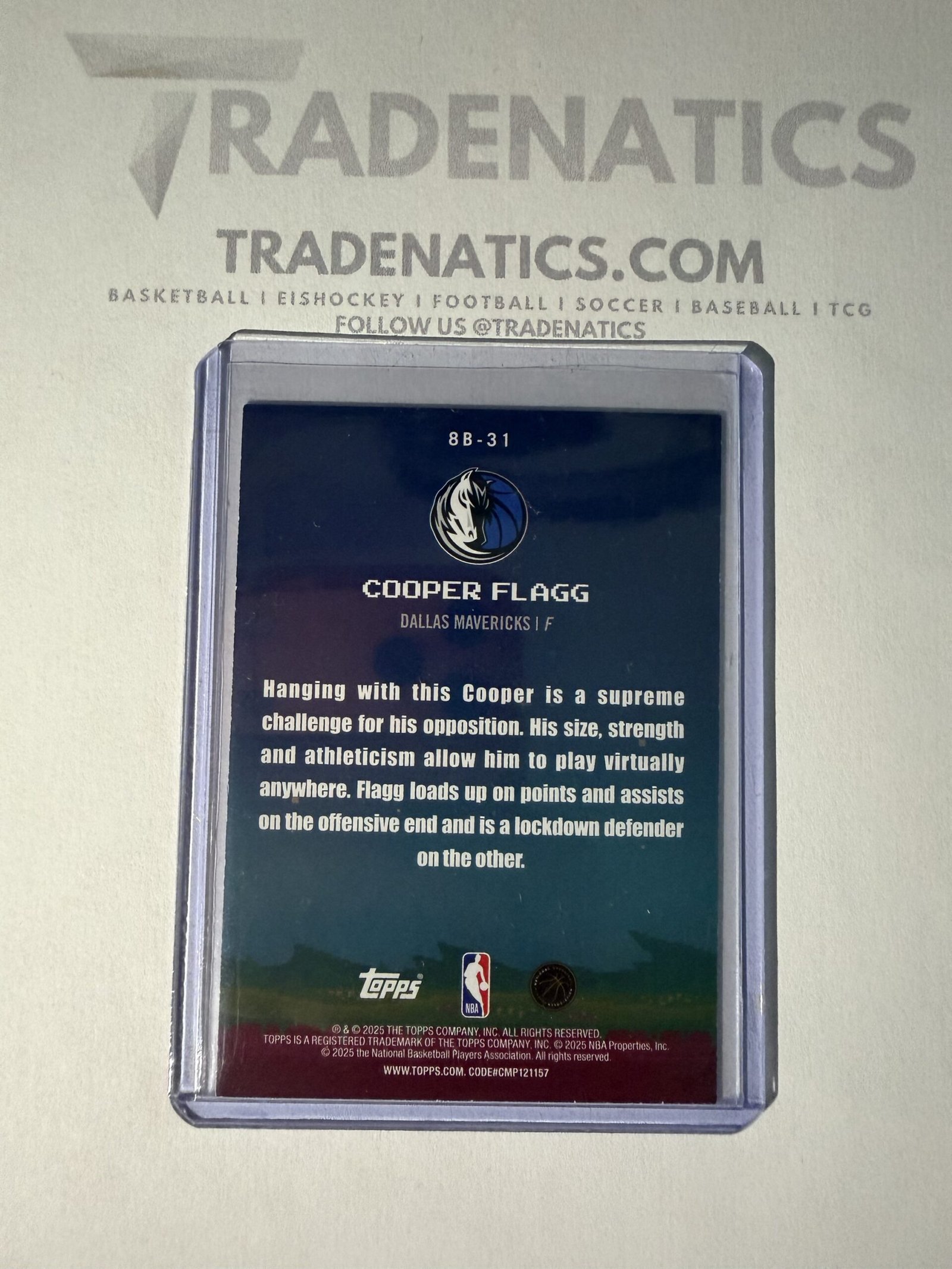 Cooper Flagg Topps Basketball 8 Bit Ballers Dallas Mavericks Rookie Card RC NBA