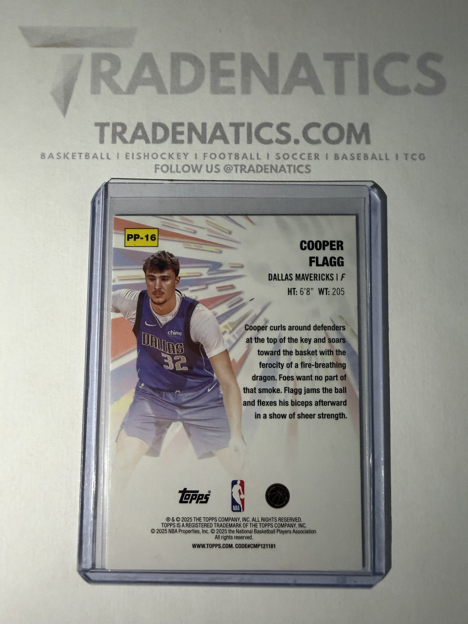 2025-26 Topps - Power Players Cooper Flagg #PP-16 Insert Rc Rookie NBA MVP