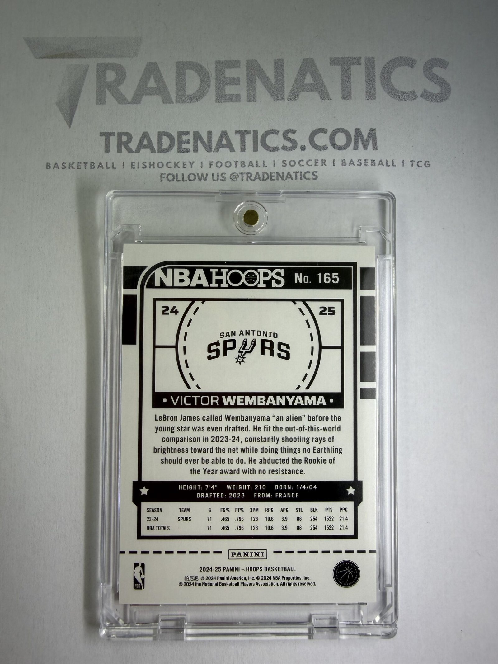 Victor Wembanyama 2024 Panini Hopps 19/199 RARE Limited Rookie RC Of The Year San Antonio Spurs