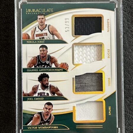 Jokic - Antetokounmpo - Embiid - Wembanyama 2023-24 Panini Immaculate NBA Patch