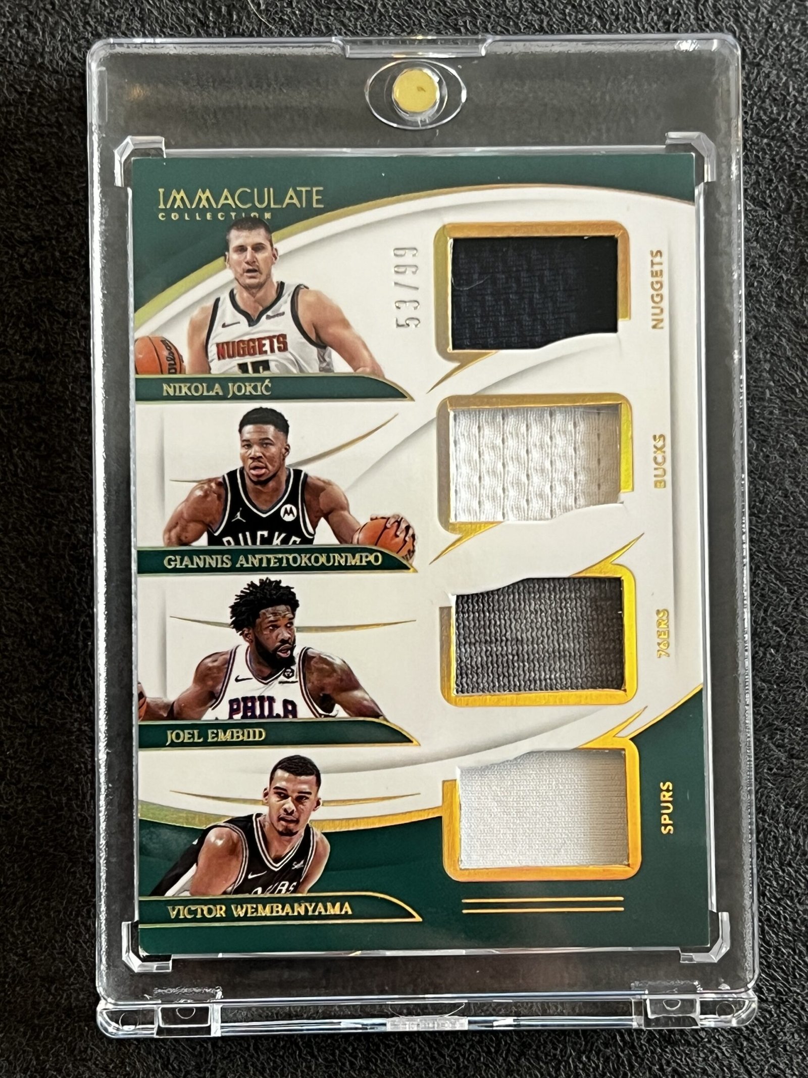 Jokic - Antetokounmpo - Embiid - Wembanyama 2023-24 Panini Immaculate NBA Patch