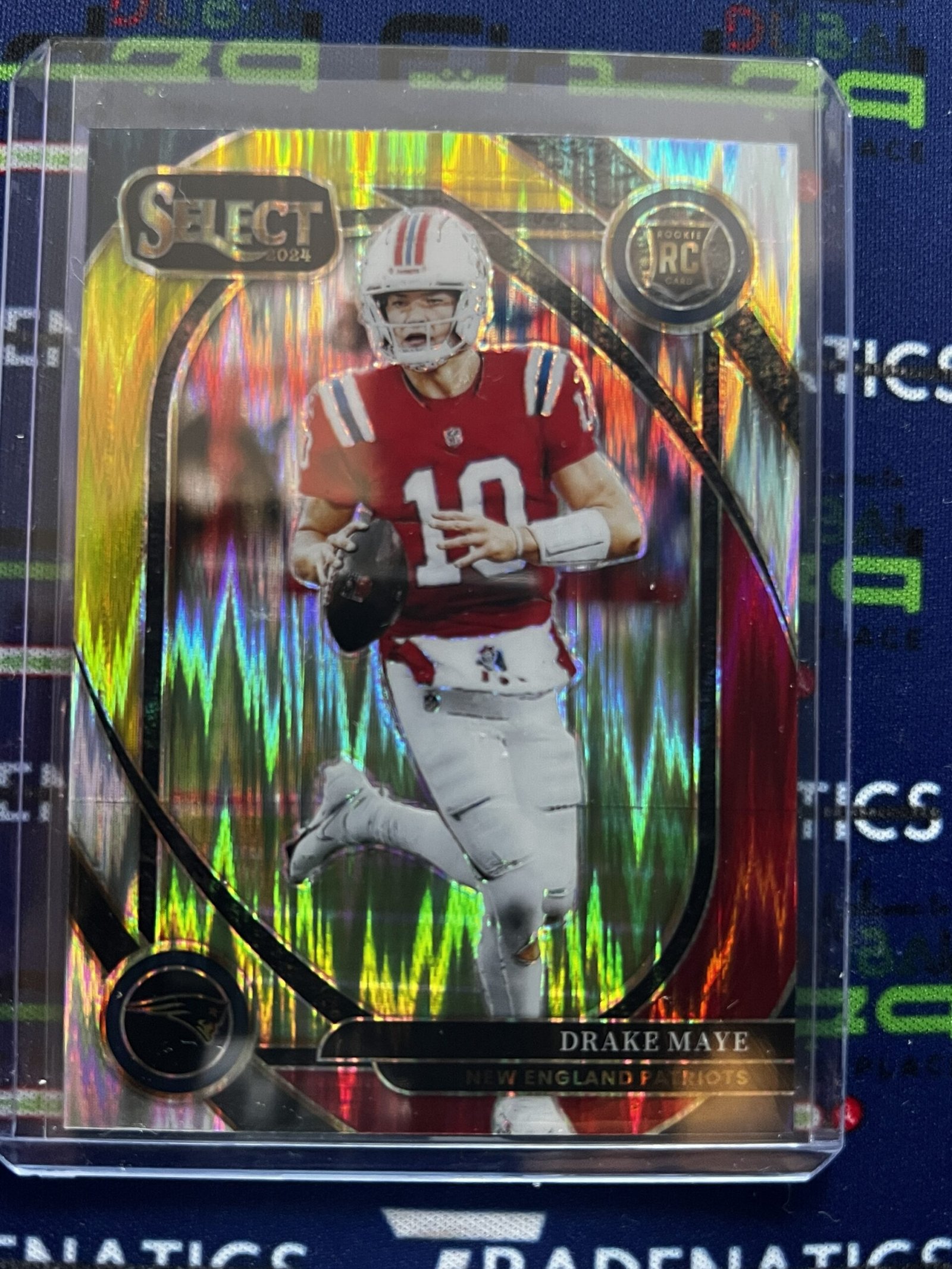 2024 Panini Select - Drake Maye #218 - Rookie RC - Red & Yellow Prizm Shock NFL