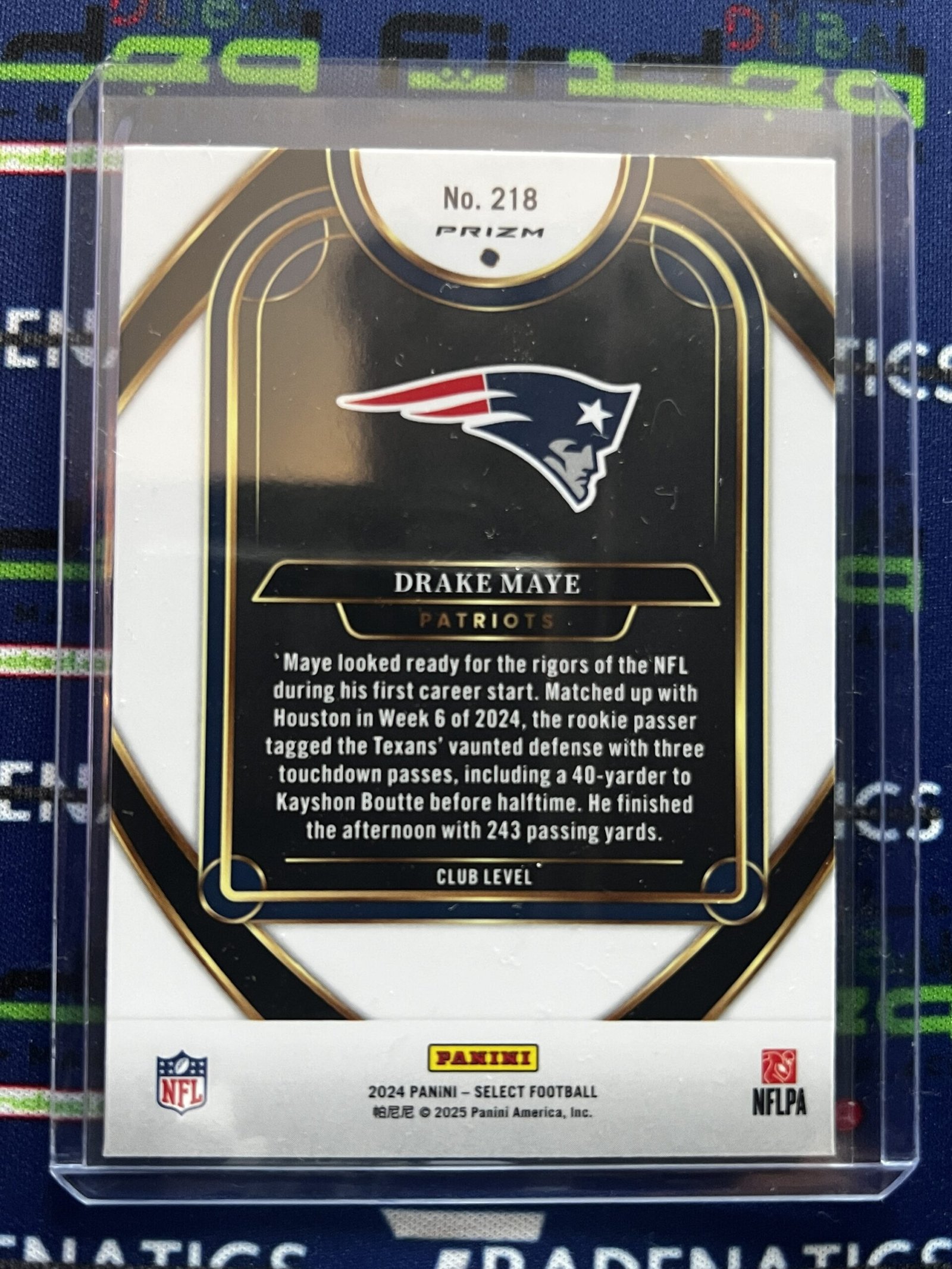 2024 Panini Select - Drake Maye #218 - Rookie RC - Red & Yellow Prizm Shock NFL