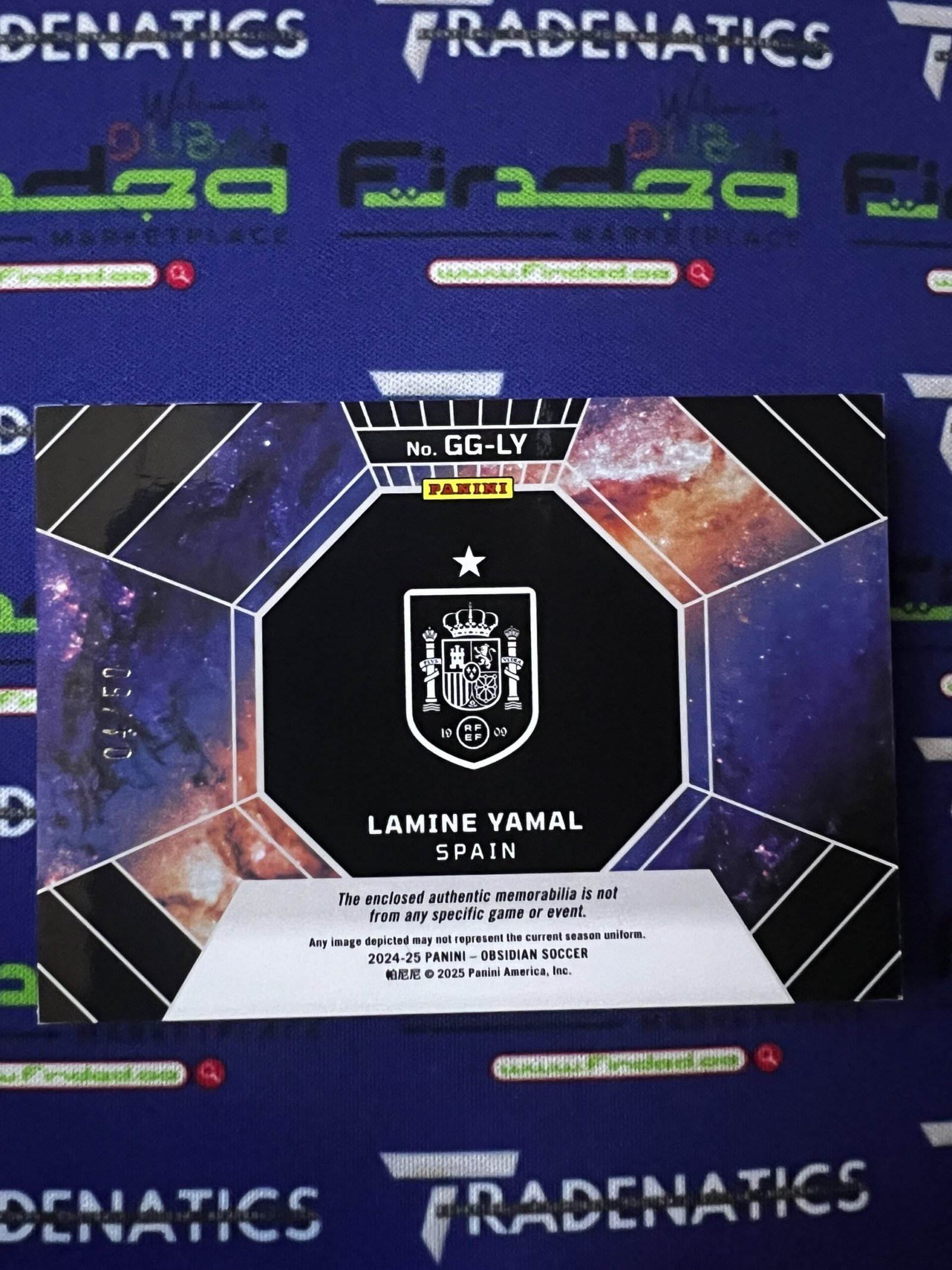 Lamine Yamal Galaxy Gear Patch /50 2024-25 Panini Obsidian Spain SSP