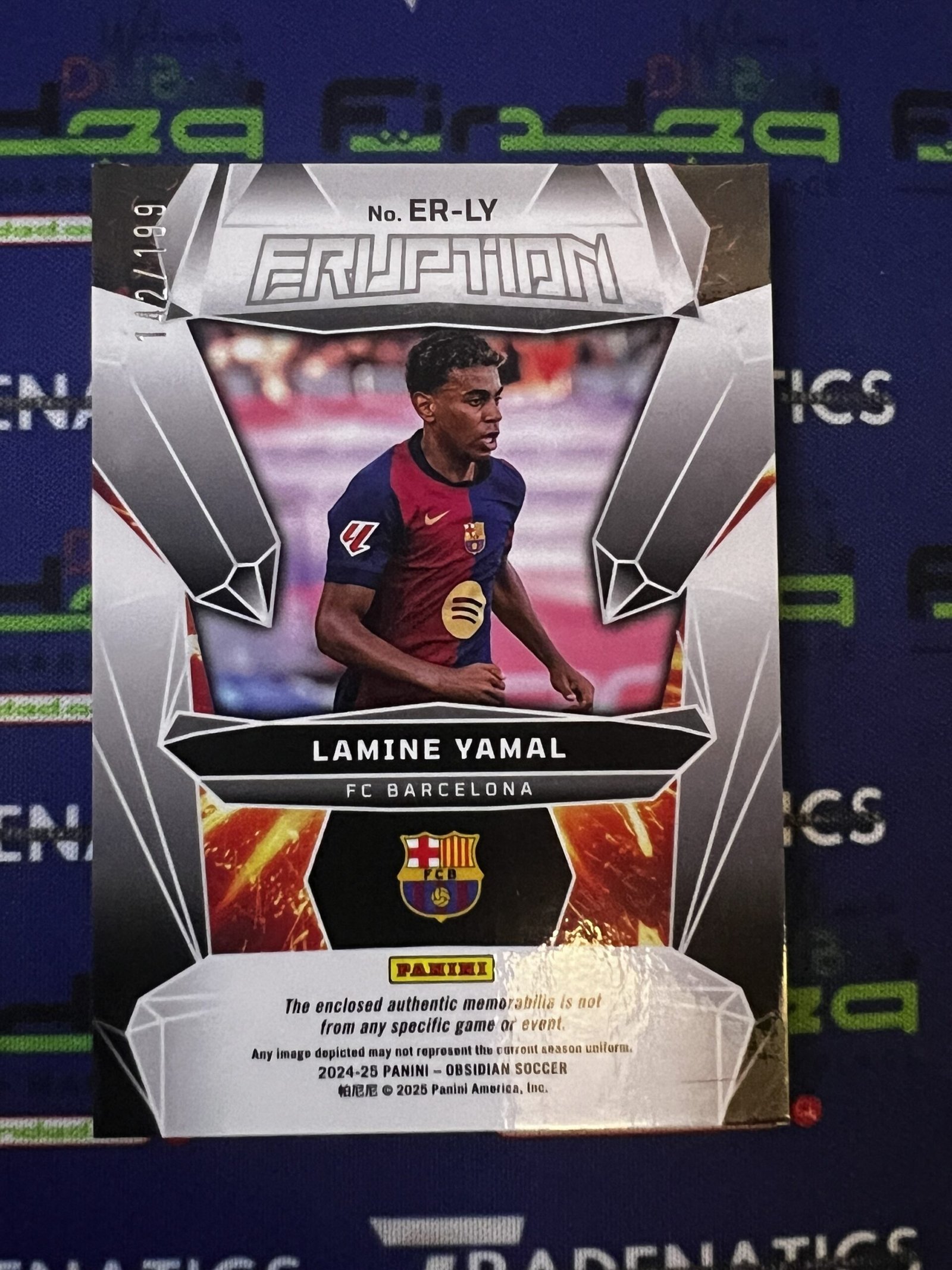 PANINI OBSIDIAN 2024-25 LAMINE YAMAL ERUPTION PATCH /199 ER-LY BARCELONA
