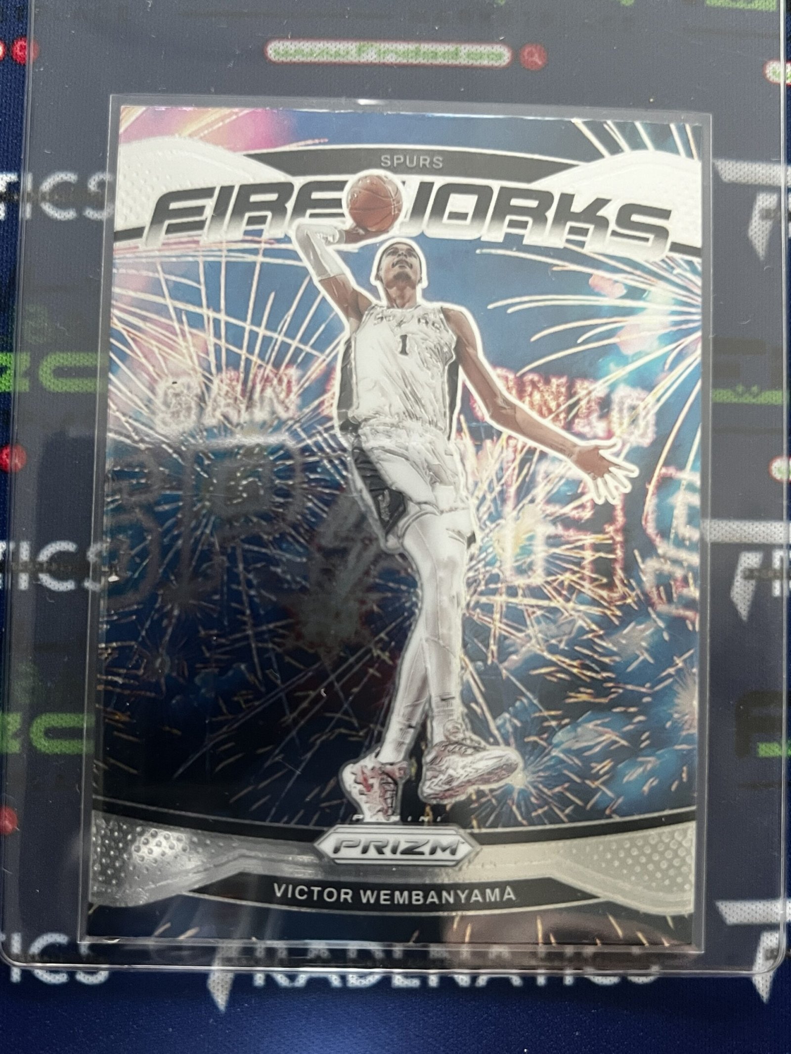 Panini Prizm NBA 2024-25 No. 2 Victor Wembanyama Fireworks Silver Prizm