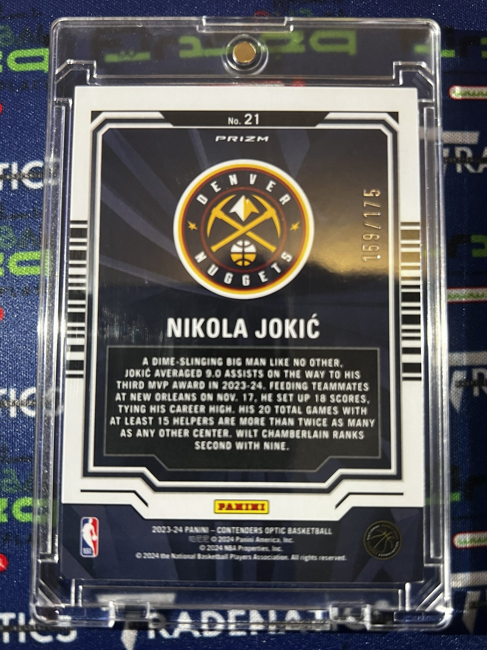 2023/24 Panini Contenders Optic Basketball Nikola Jokic Numbers Game Ice /175