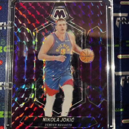 2023-24 Panini PRIZM Mosaic Nikola Jokic Purple /99 Denver Nuggets NBA MVP #47
