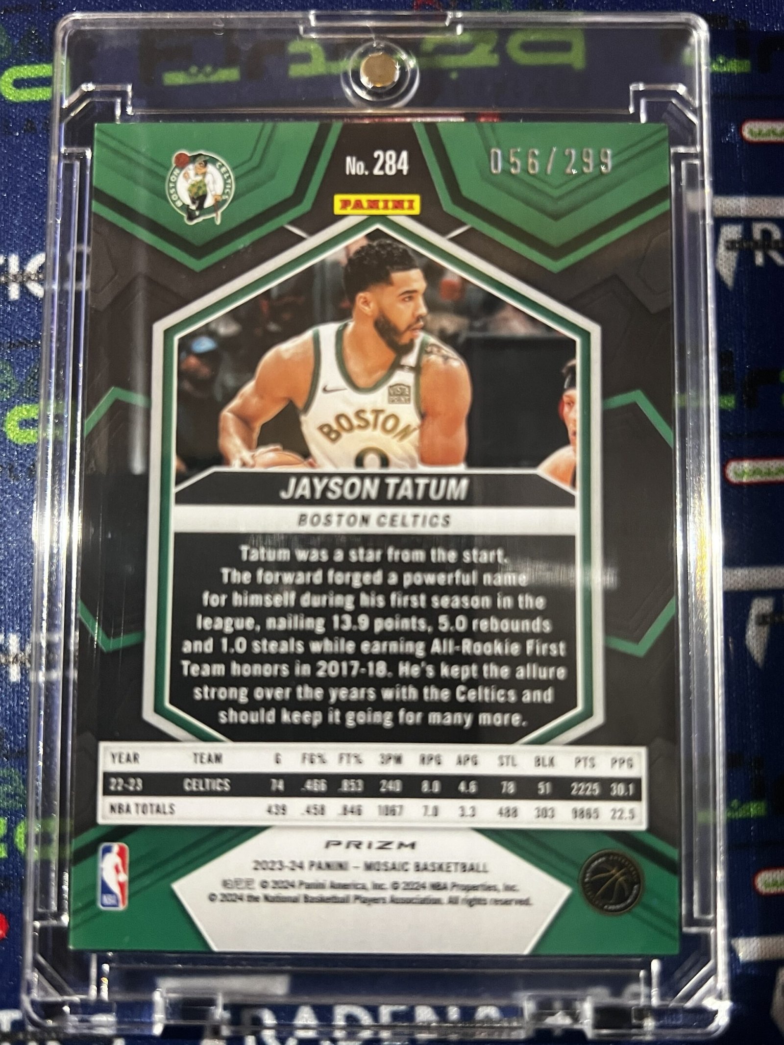2023-24 Panini Mosaic - Jayson Tatum /299 Red Seismic Prizm #284 Celtics NBA