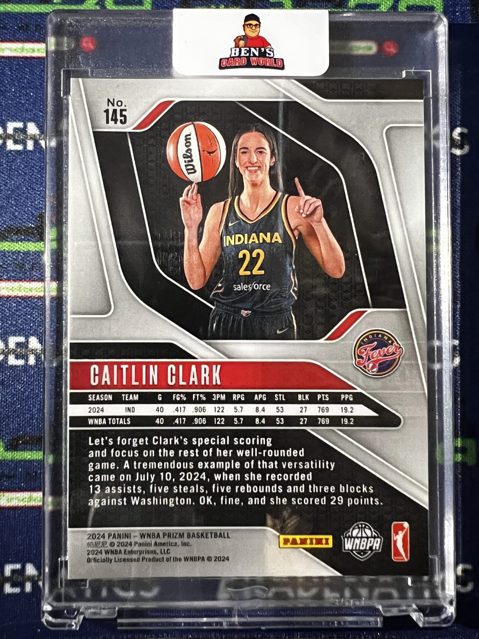2024 Panini Prizm WNBA #145 CAITLIN CLARK RC Rookie Variation Indiana Fever NBA