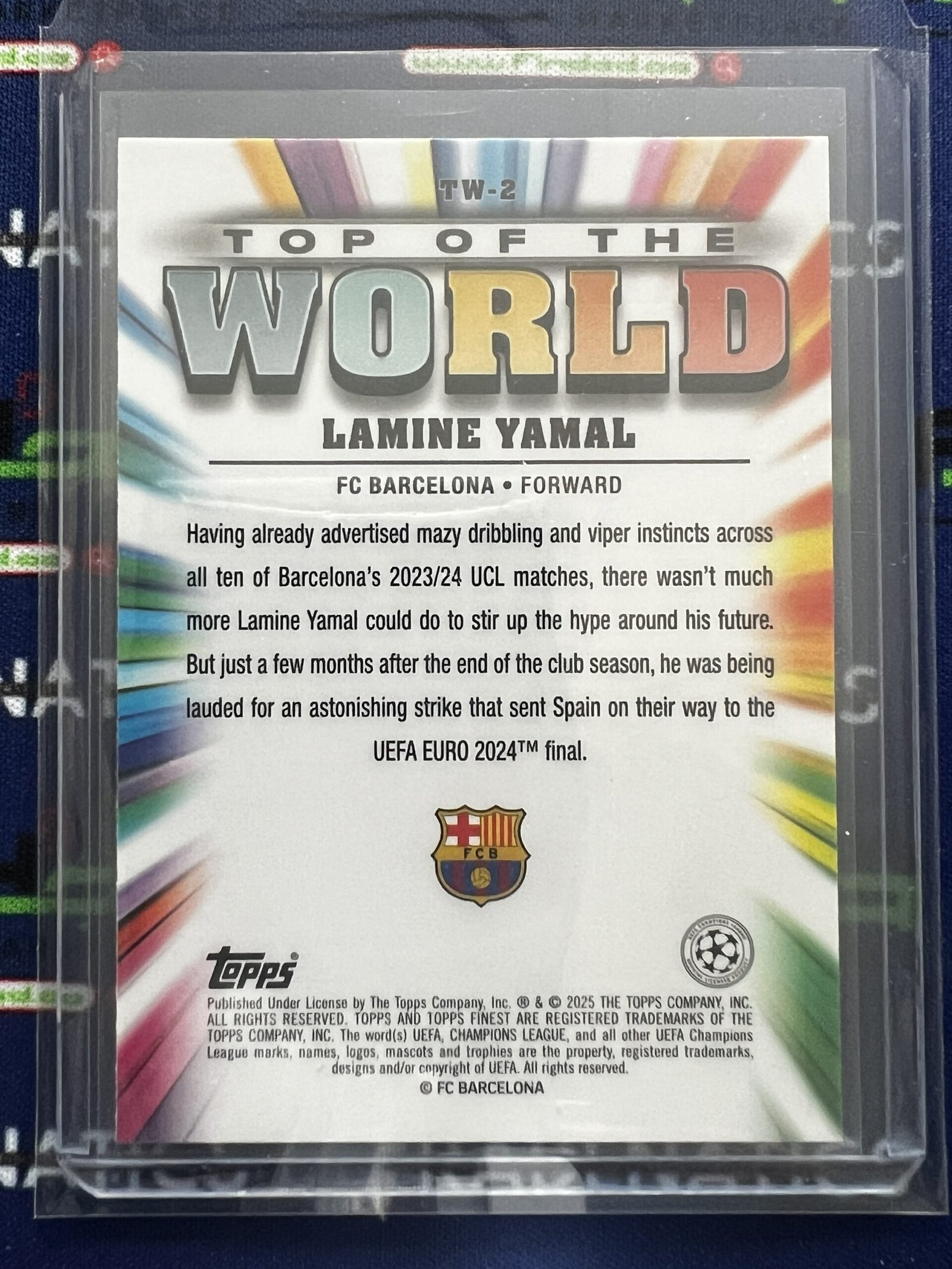 2024-25 Topps Finest Uefa Club Competitions - Top of the World Lamine Yamal