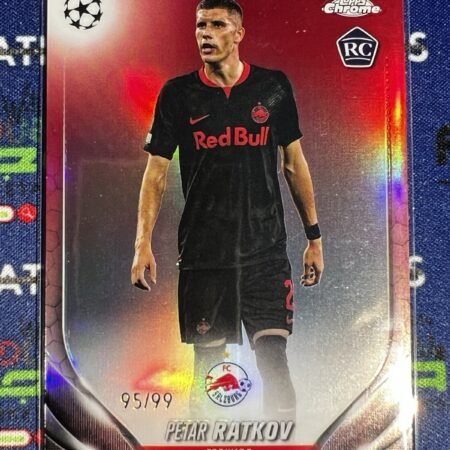 Petar Ratkov 2023-24 Topps Chrome UEFA Color Match Refractor /99 RC FC Salzburg