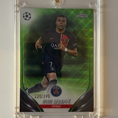 Kylian Mbappe 2023 Topps Chrome Green Wave RARE Limited 220/399