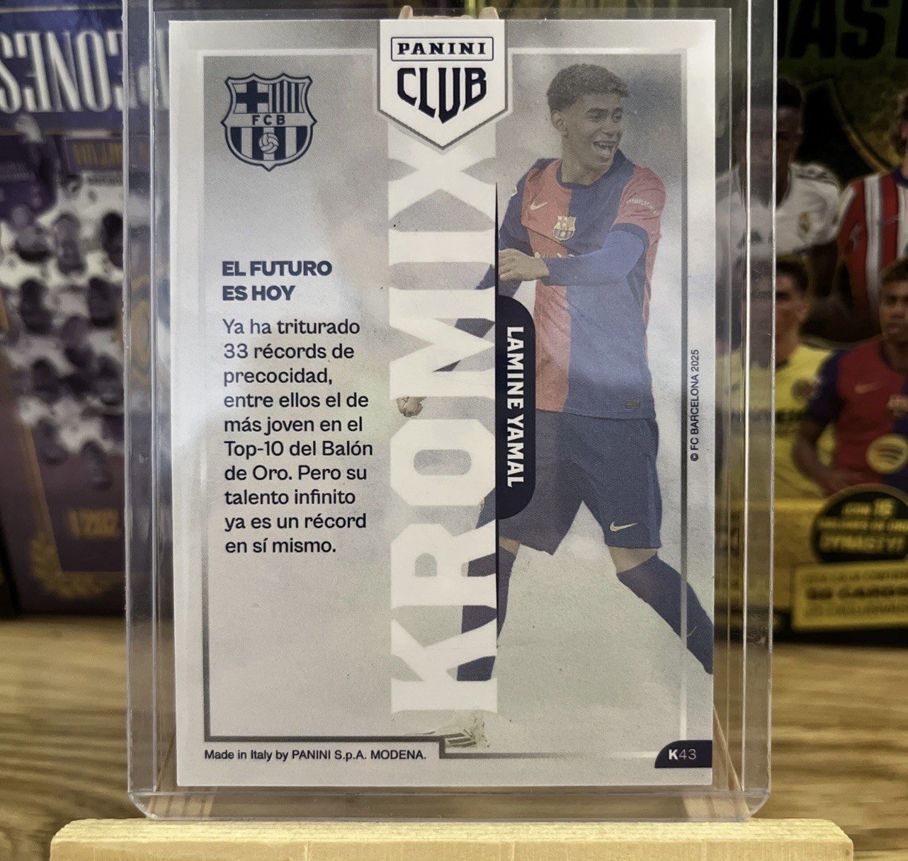 Lamine Yamal 2024-25 PANINI CLUB Rookie RC BARCELONA #K43 Kromix - Image 2