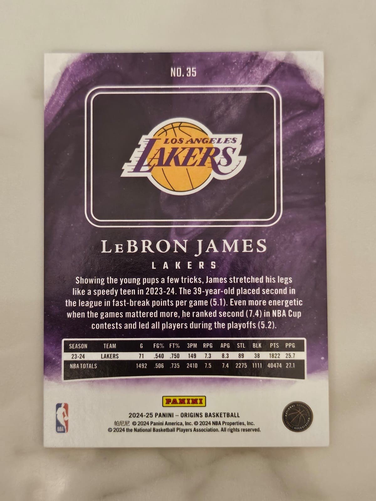 LeBron James 2024-25 Panini Origins Basketball 09/75 NBA Trading Cards MVP - Image 2
