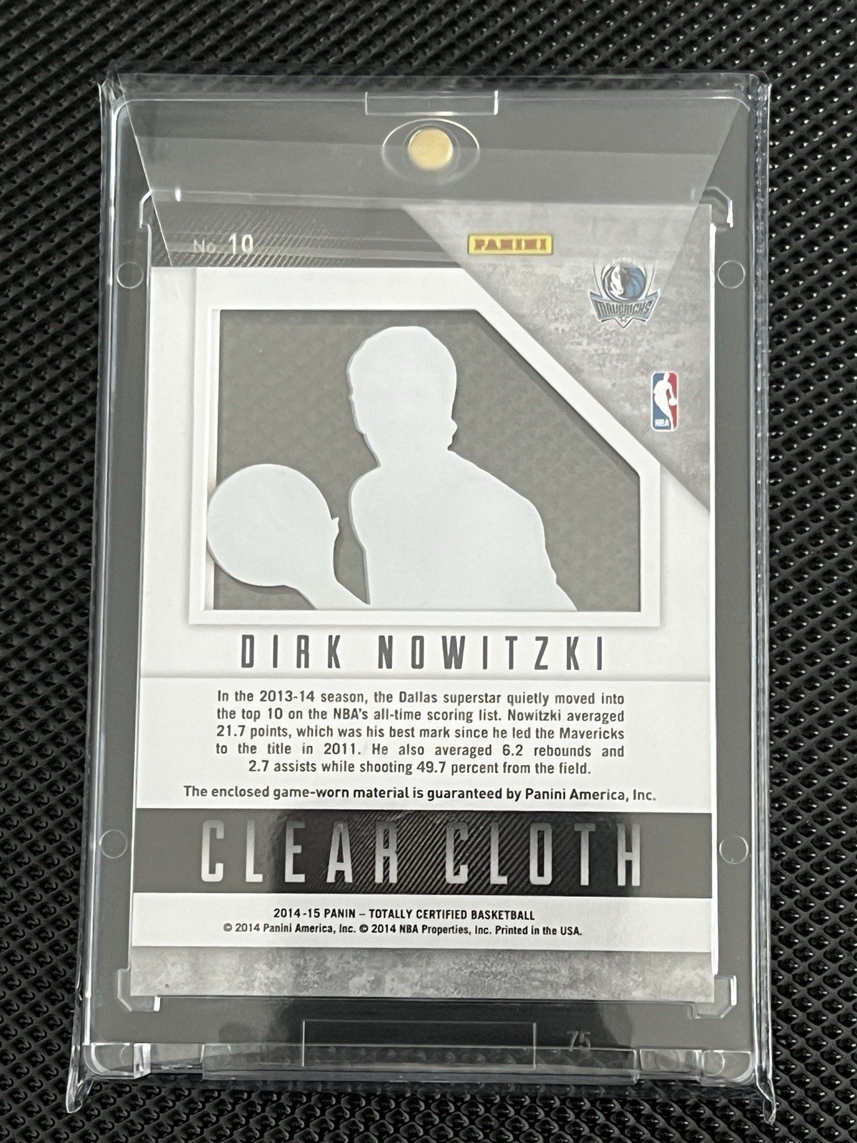 Dirk Nowitzki 2014-15 Panini Totally Certified Patch Relic 128-199 NBA RARE - Image 2