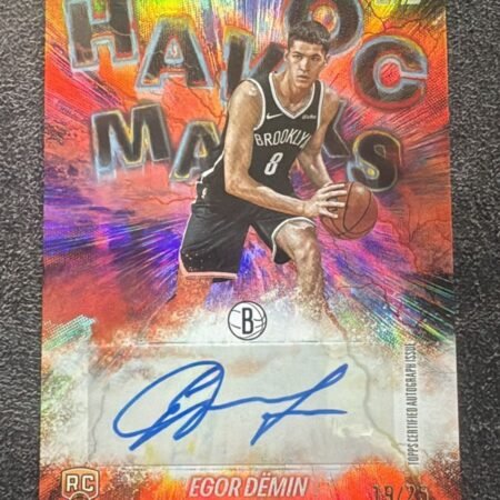 Egor Demin RC Rookie Auto /25 Orange Rainbow Havoc Marks Topps Flagship