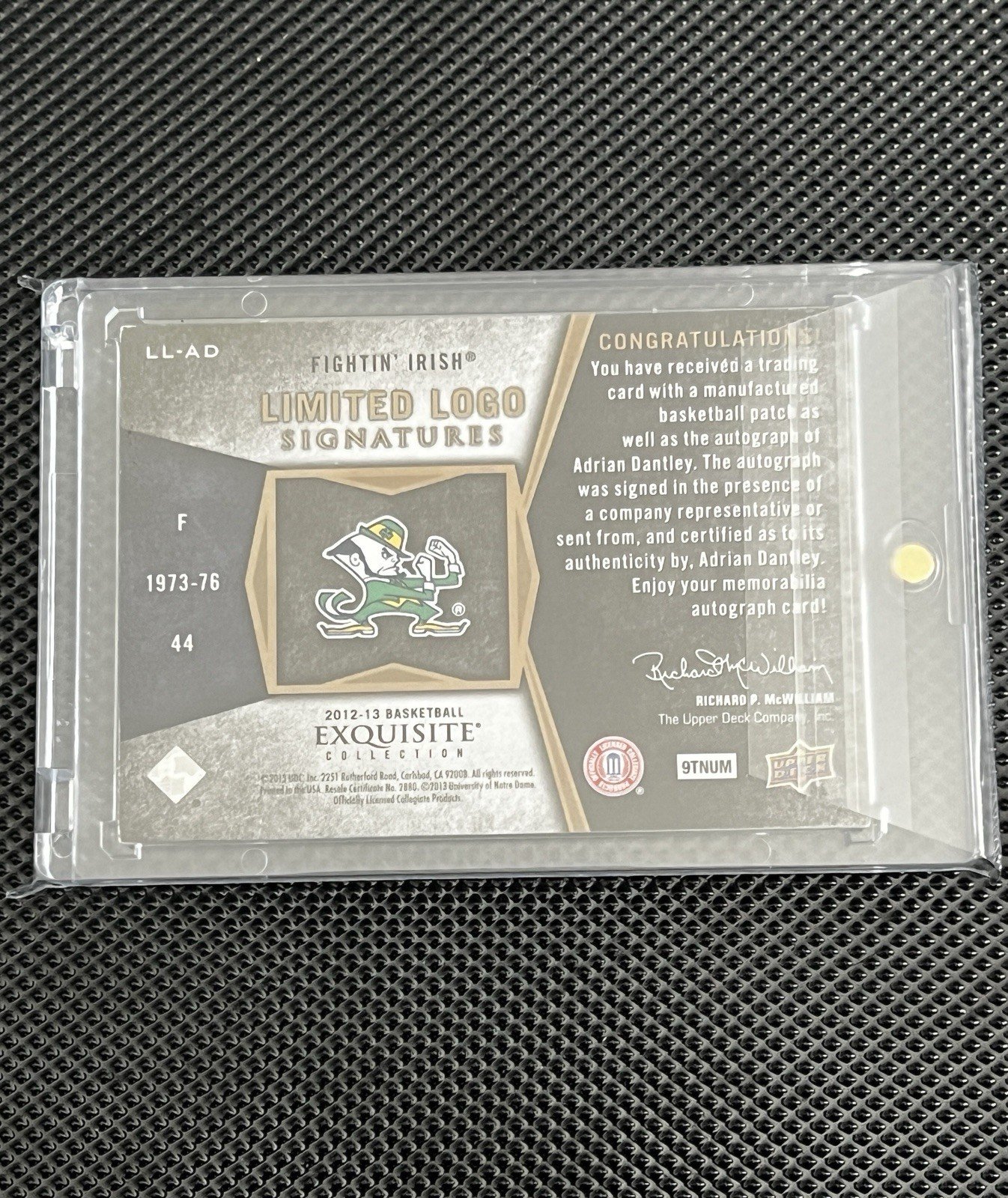 Adrian Dantley 9/25 Auto Patch Relic 2012 Upper Deck Excuisite Limited Logoman - Image 2