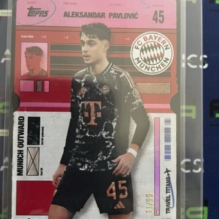 Fc Bayern München Aleksandar Pavlovic /99 Topps 2025 Trading Card RARE