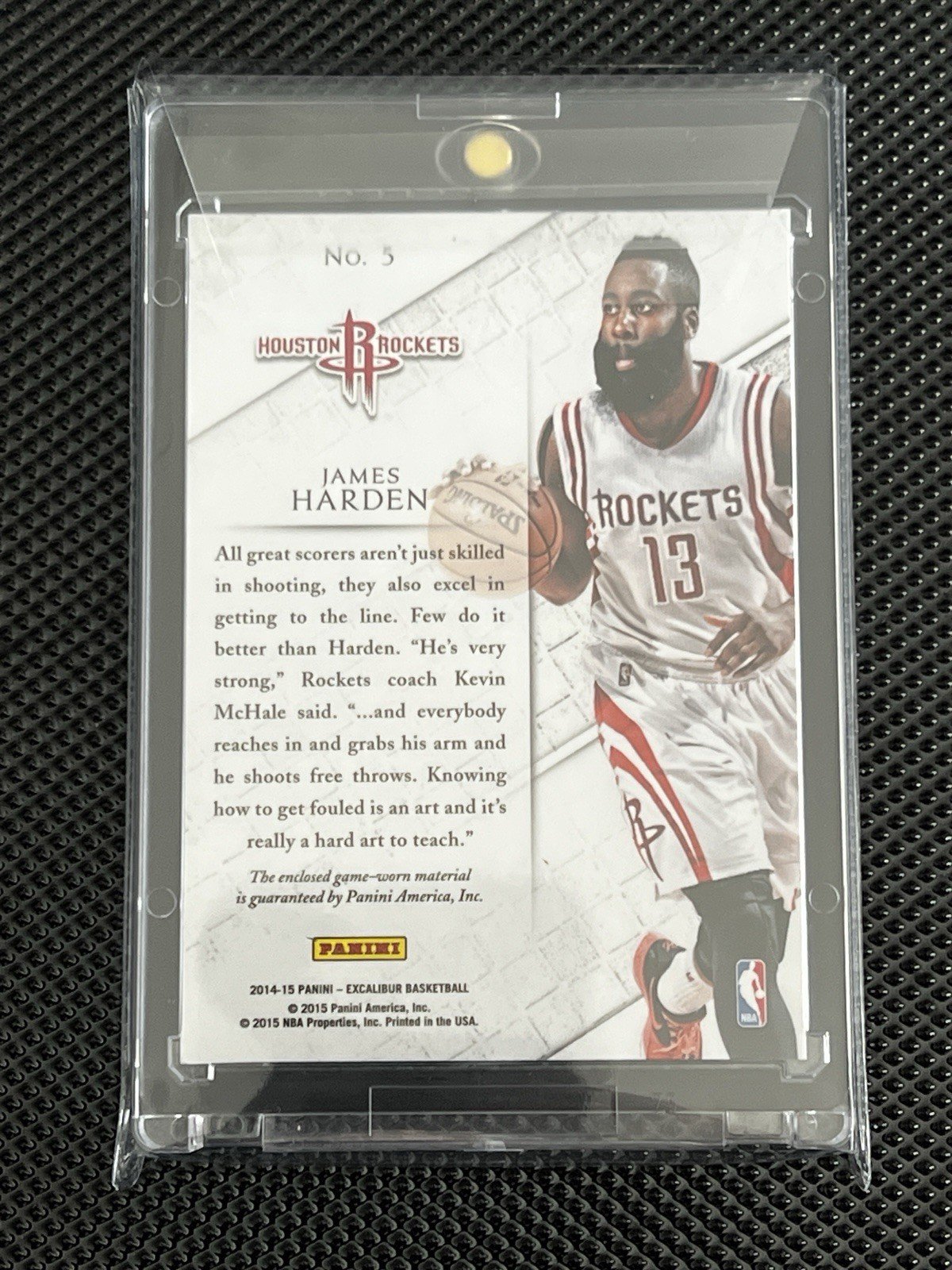 James Harden 2014-15 Panini Excalibur Patch Relic NBA Trading Cards RARE - Image 2