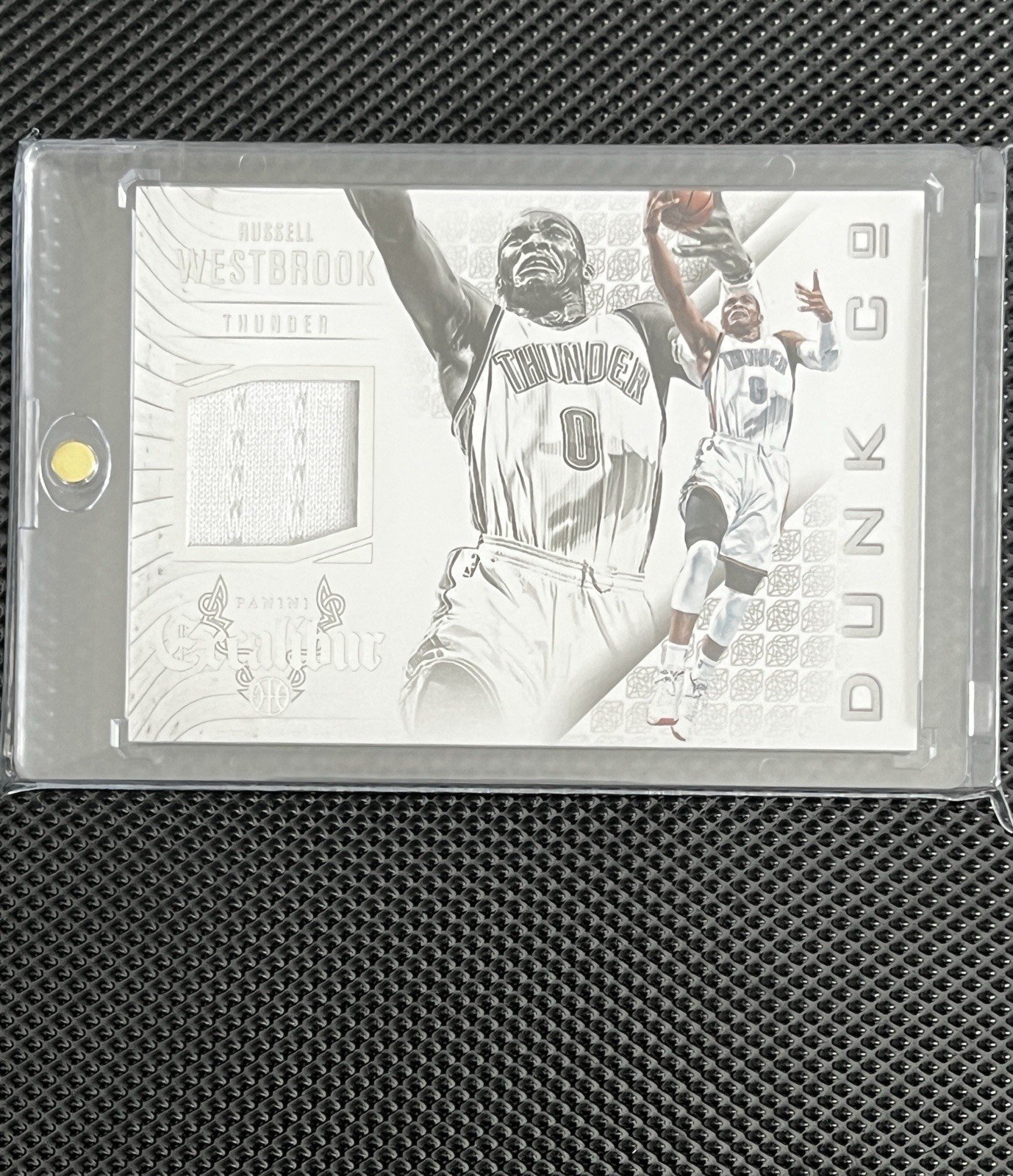 Russell Westbrook 2014-15 Panini Excalibur Dunk Game Worn Jersey Patch Relic NBA