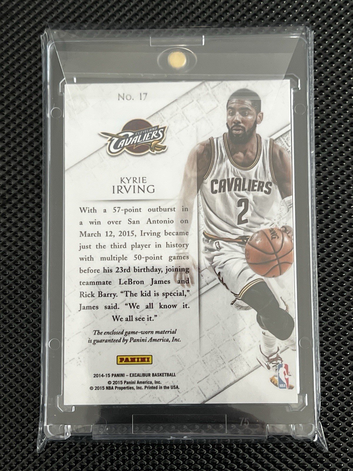 Kyrie Irving 2014-15 Panini Excalibur Patch Relic NBA Trading Cards RARE - Image 2