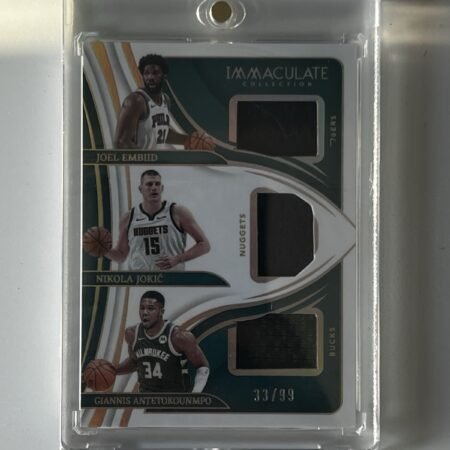 Joel Embiid - Nikola Jokic - Giannis Antetokounmpo Panini Triple Jerseys 33/99