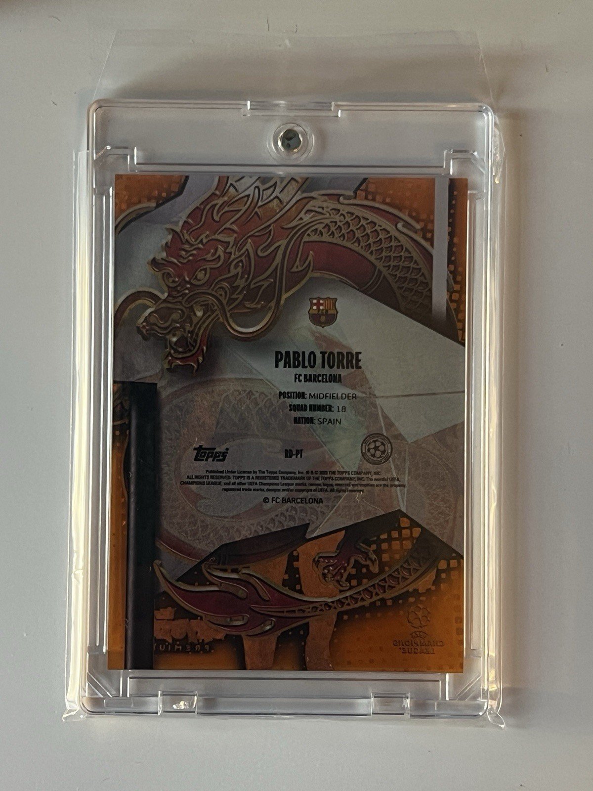Fc Barcelona Pablo Torre Rookie RC Topps Crytsal Orange 15/25 - Image 2