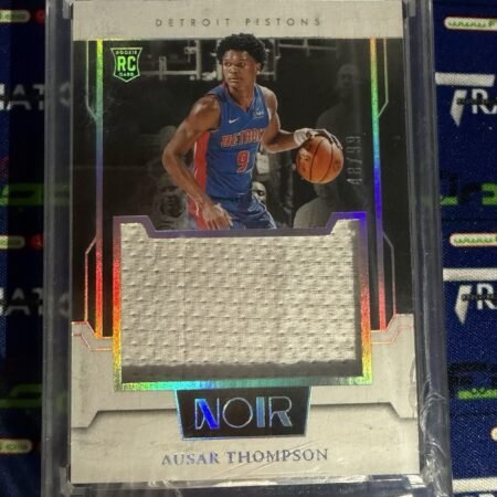 2023-24 AUSAR THOMPSON /99 PATCH RELIC PANINI NOIR ROOKIE RC DETROIT PISTONS