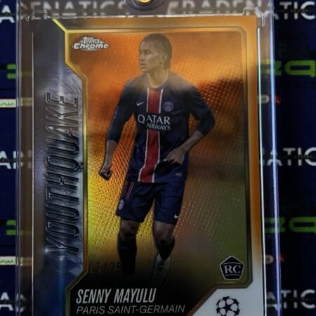 Senny Mayulu RC Rookie 2024-25 Topps Chrome UEFA Youthquake Orange /25 PSG