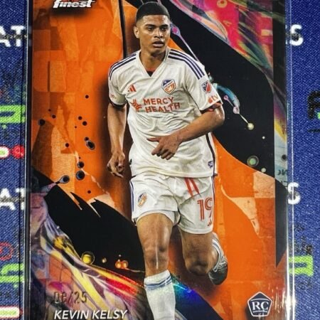 2024 Topps Finest MLS Kevin Kelsy Uncommon Orange Refractor RC /25 FC Cincinnati
