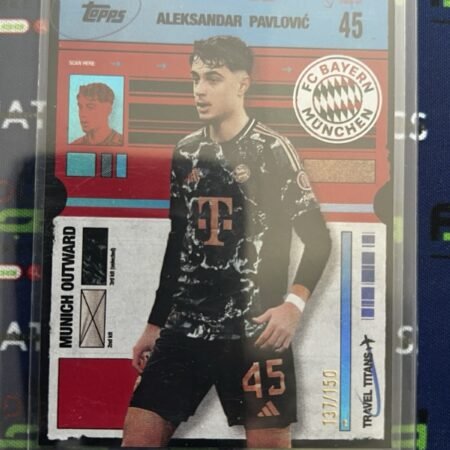 Fc Bayern München Aleksander Pablovic /150 Topps 2025 Travel Trading Card RARE
