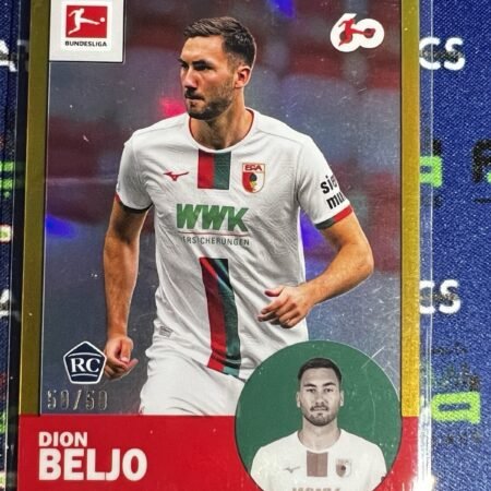 2023-24 Topps Chrome Bundesliga Sapphire Edition Gold /50 Dion Beljo Fc Augsburg