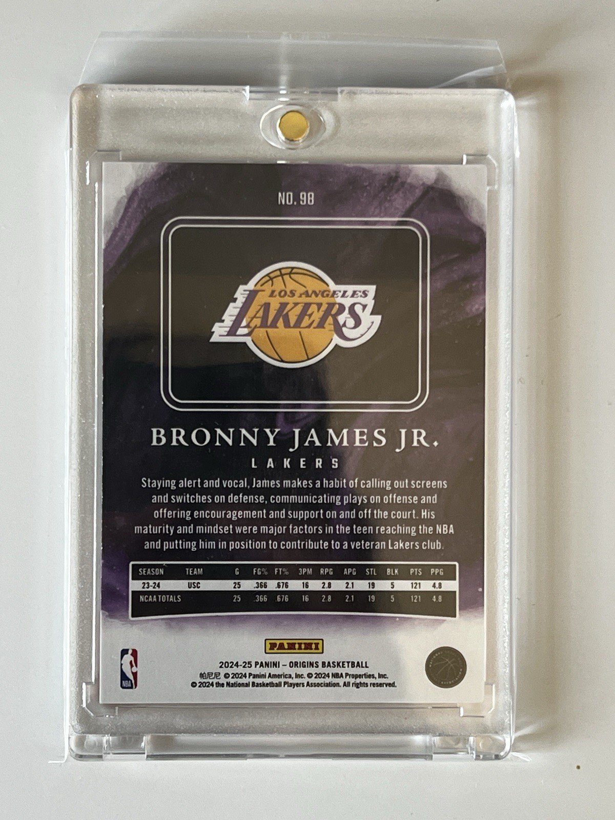 Bronny James Rookie RC 46/75 Panini Origins Orange 2024-25 RARE NBA - Image 2