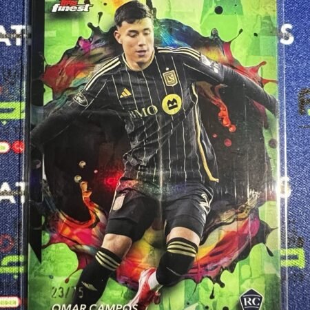 2024 TOPPS FINEST MLS OMAR CAMPOS RC LAFC RARE NEON GREEN /75 #278