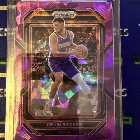2022-23 Panini Prizm Devin Booker Purple Cracked Ice Prizm Card /149 #140 Suns