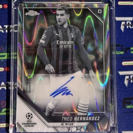 2021-22 Topps Chrome UCL Black & White RayWave Refractor Theo Hernandez Auto