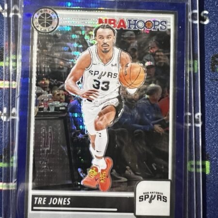 2023-24 Panini NBA HOOPS Premium Stock #165 Tre Jones Blue Prizm /75 NBA Spurs