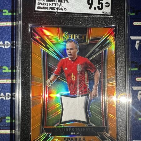 Andres Iniesta 2017-18 Panini Prizm Select Orange /75 Patch Fc Barcelona SGC 9.5