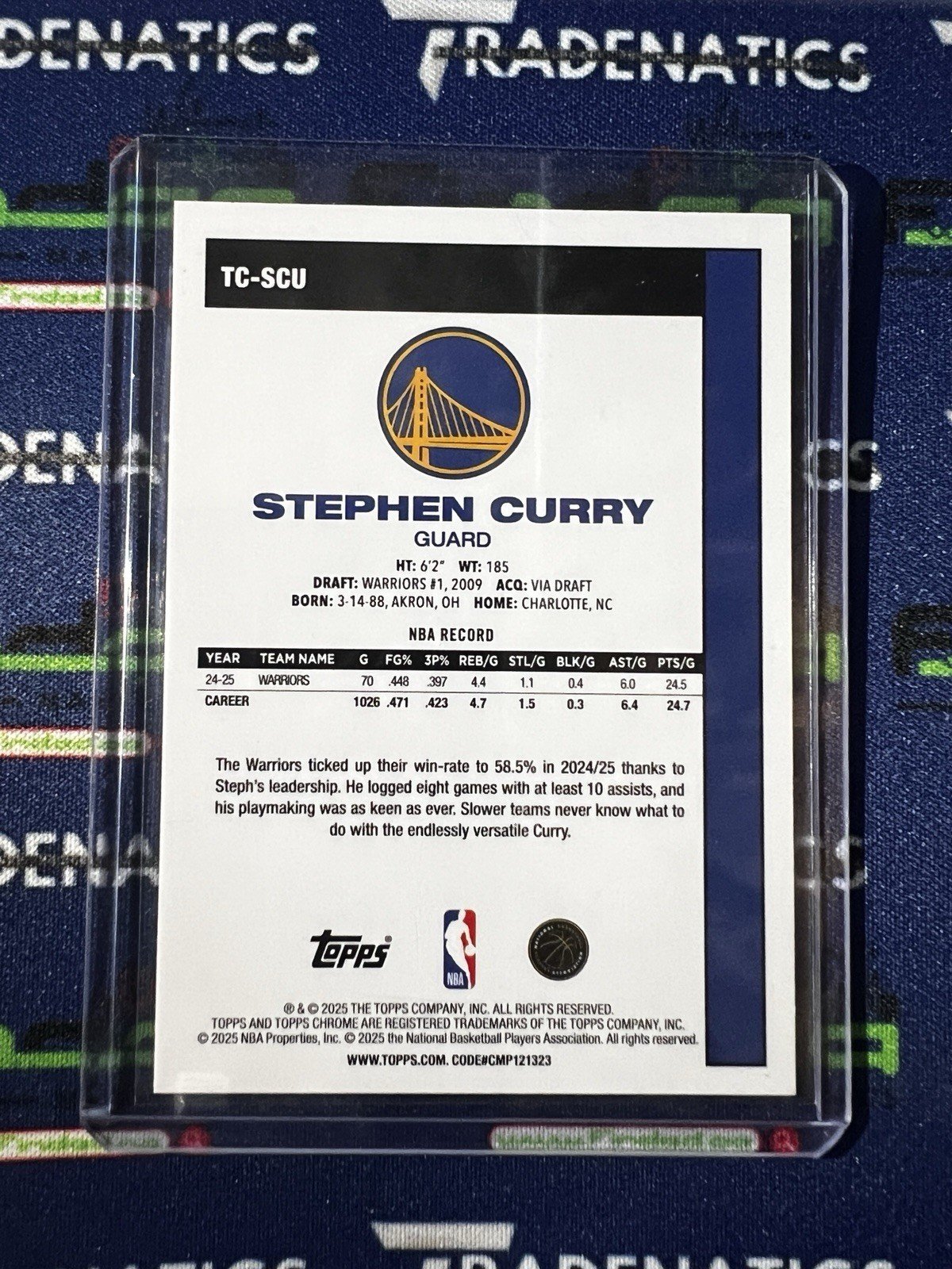 Stephen Curry 2025-26 Topps Chrome 45 Anniversary Mojo Refractor TC-SCU Warriors - Image 2