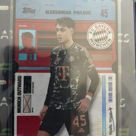 Fc Bayern München Aleksandar Pavlovic /150 Topps 2025 Travel Trading Card RARE