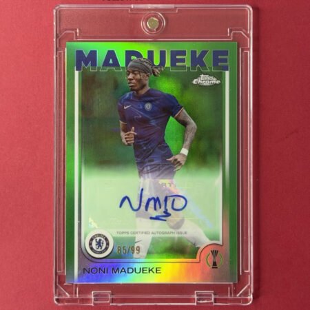 Topps Chrome UCC 2024/25 Noni Madueke Chelsea Chrome Auto Green CA-NM /99