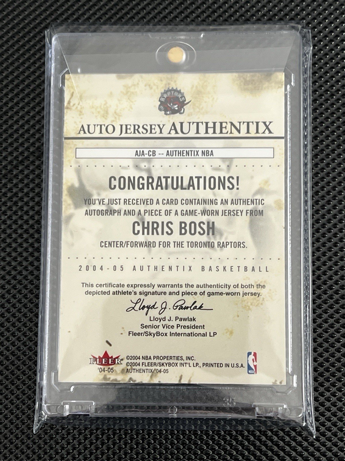 Chris Bosh 20/25 Auto Jersey Patch Relic 2004 Fleer NBA Trading Cards RARE - Image 2